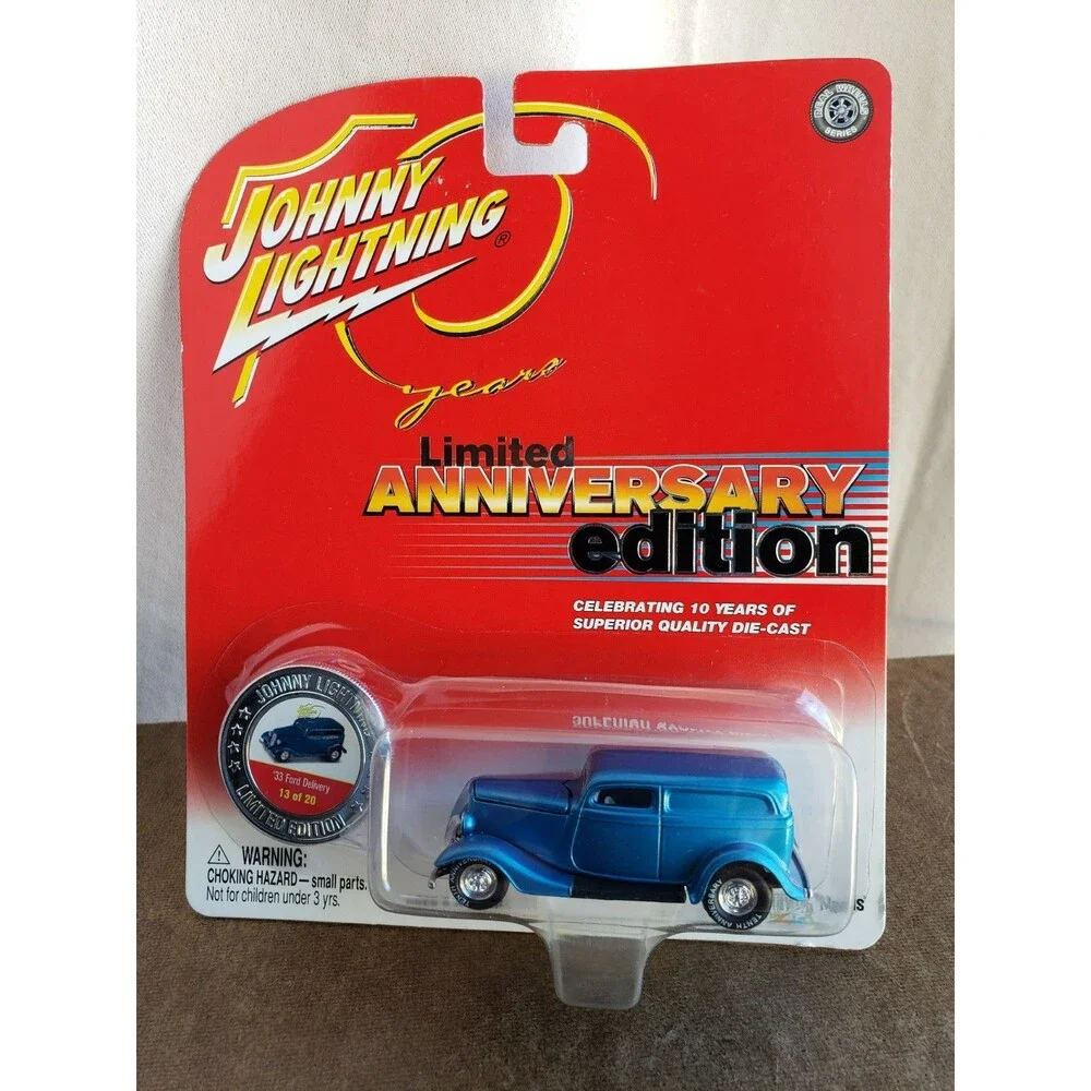 2004 Johnny Lightning '33 FORD DELIVERY Blue 10 YEARS LIMITED EDITION REAL RIDER